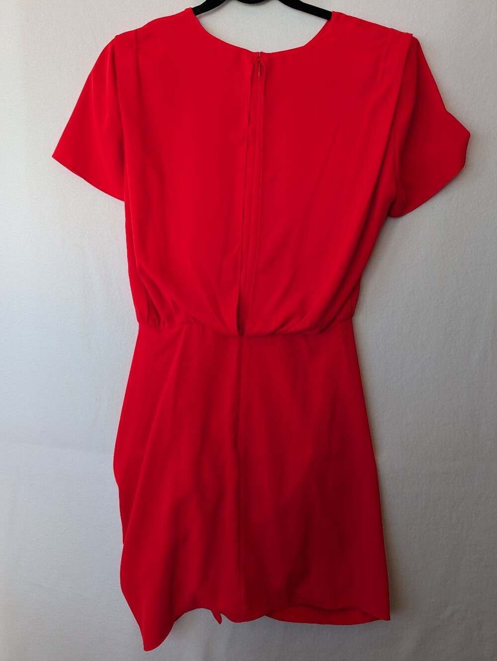 Amanda Uprichard Red Short-Sleeve Mini Dress with Rosette & Ruffle - Picture 7 of 11